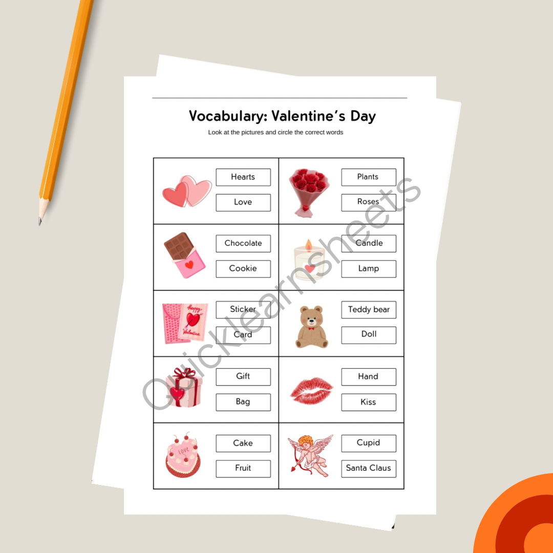 valentine in french worksheet pdf